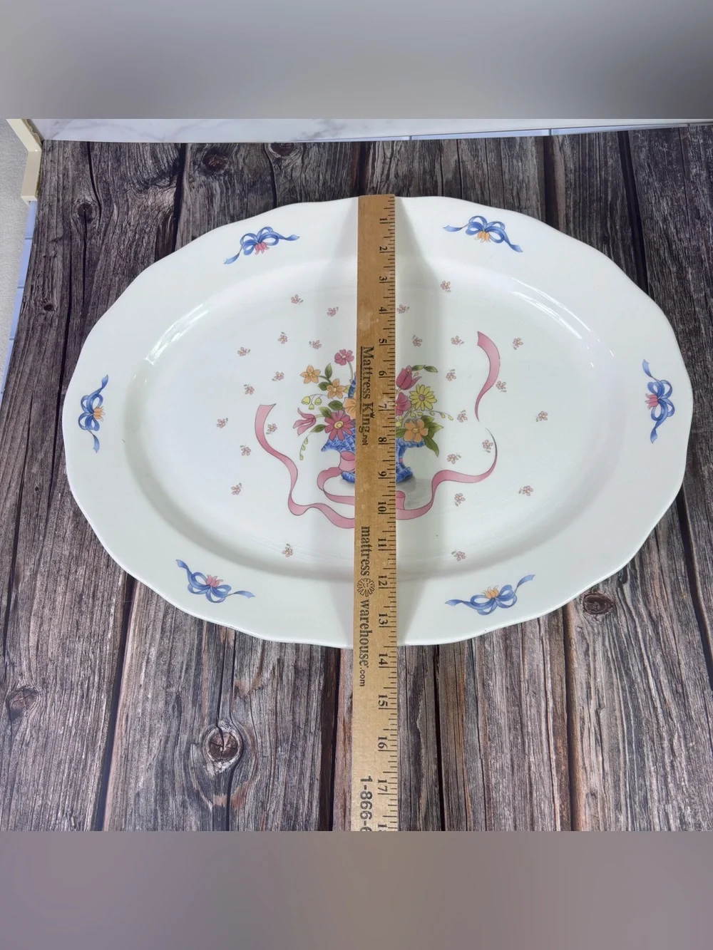 Vtg Oval Serving Platter | Victorian Floral Basket | Cottagecore Granny Romantic